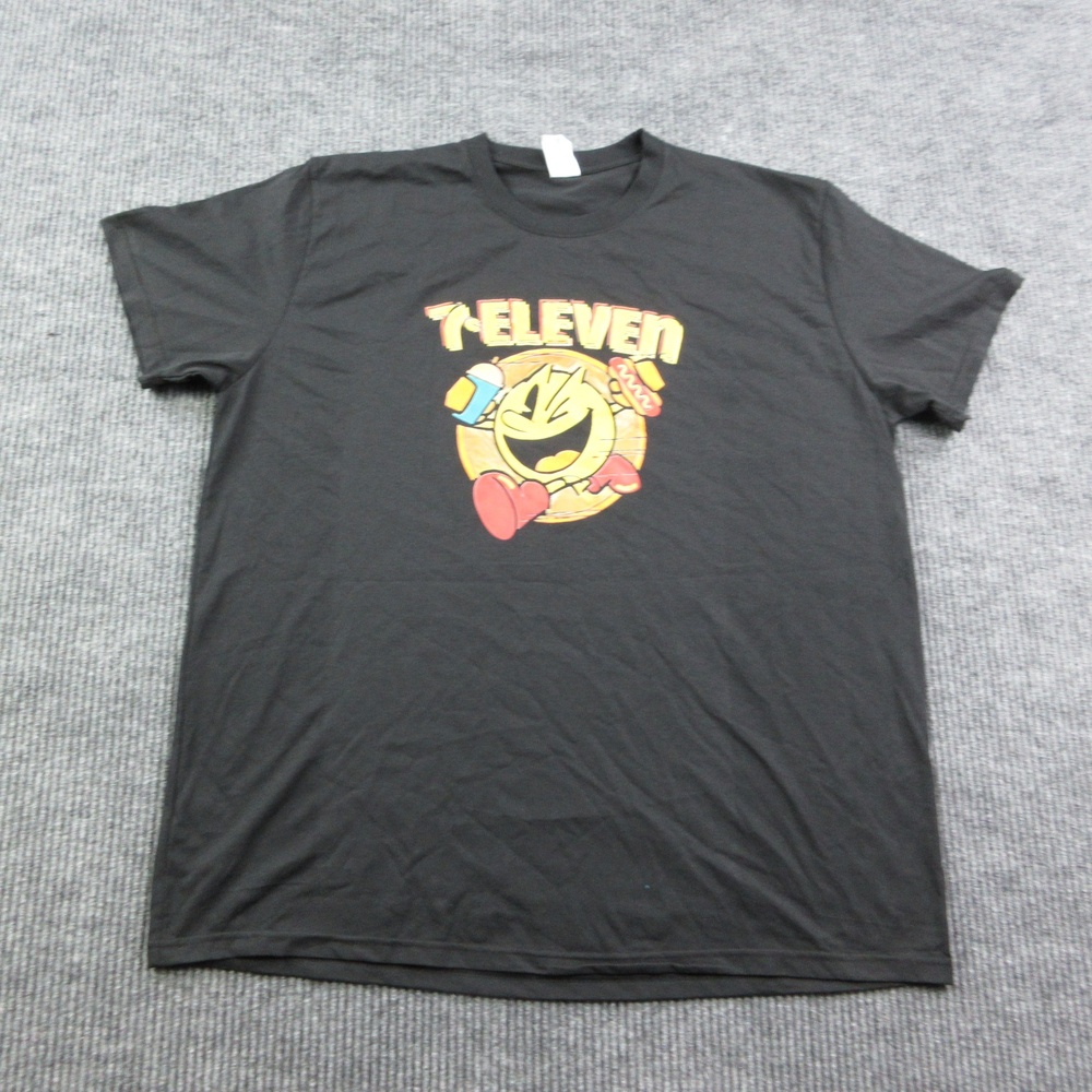 7-Eleven Shirt Mens 3XL Black Crew Neck Cotton Jersey Regular HALOO Graphic Tee
